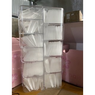 Móng Úp Gel Jieliya Chính Hãng Mặt NHÁM/TRƠN - Hộp 500 Móng Ốp Nhựa Dẻo From Gạo, Bầu Ngắn ,Thang,Bầu,Nhọn,Vuông