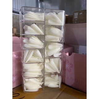 Móng Úp Gel Jieliya Chính Hãng Mặt NHÁM/TRƠN - Hộp 500 Móng Ốp Nhựa Dẻo From Gạo, Bầu Ngắn ,Thang,Bầu,Nhọn,Vuông