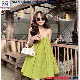 Đầm hai dây babydoll xếp ly -váy công chúa xinh xắn cực đáng yêu -THỜI TRANG 1989