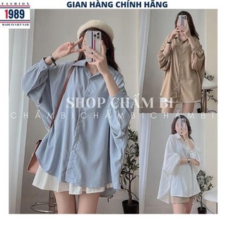 Áo sơ mi nữ hàn quốc tay bồng form rộng tiểu thư bánh bèo dễ thương 3 mầu -PHƯƠNG VŨ 1989
