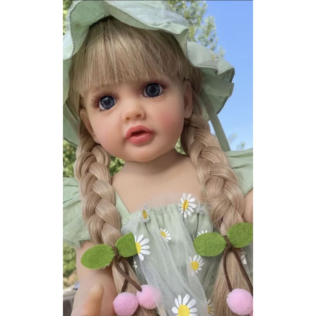 Đồ chơi trẻ em, mô phỏng búp bê Barbie, silicone mềm, vẽ tay, đường vân, 55 cm, dùng để học. món quà sinh nhật công chúa