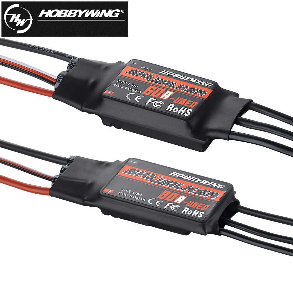 Hobbywing Skywalker 20A/30A/40A/50A/60A/80A Bộ điều khiển tốc độ Esc với Ubec cho Fpv Quadcopter Toy Drone