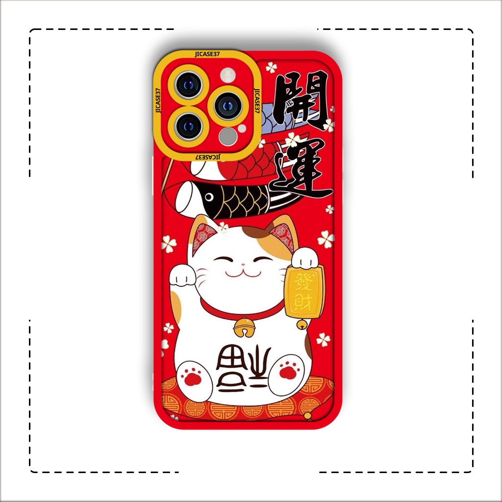 Ốp lưng iphone cạnh vuông JMCase Mèo Thần Tài 2023 6plus/6s/6splus/7/7plus/8/8plus/x/xs/11/12/pro/max/plus/promax