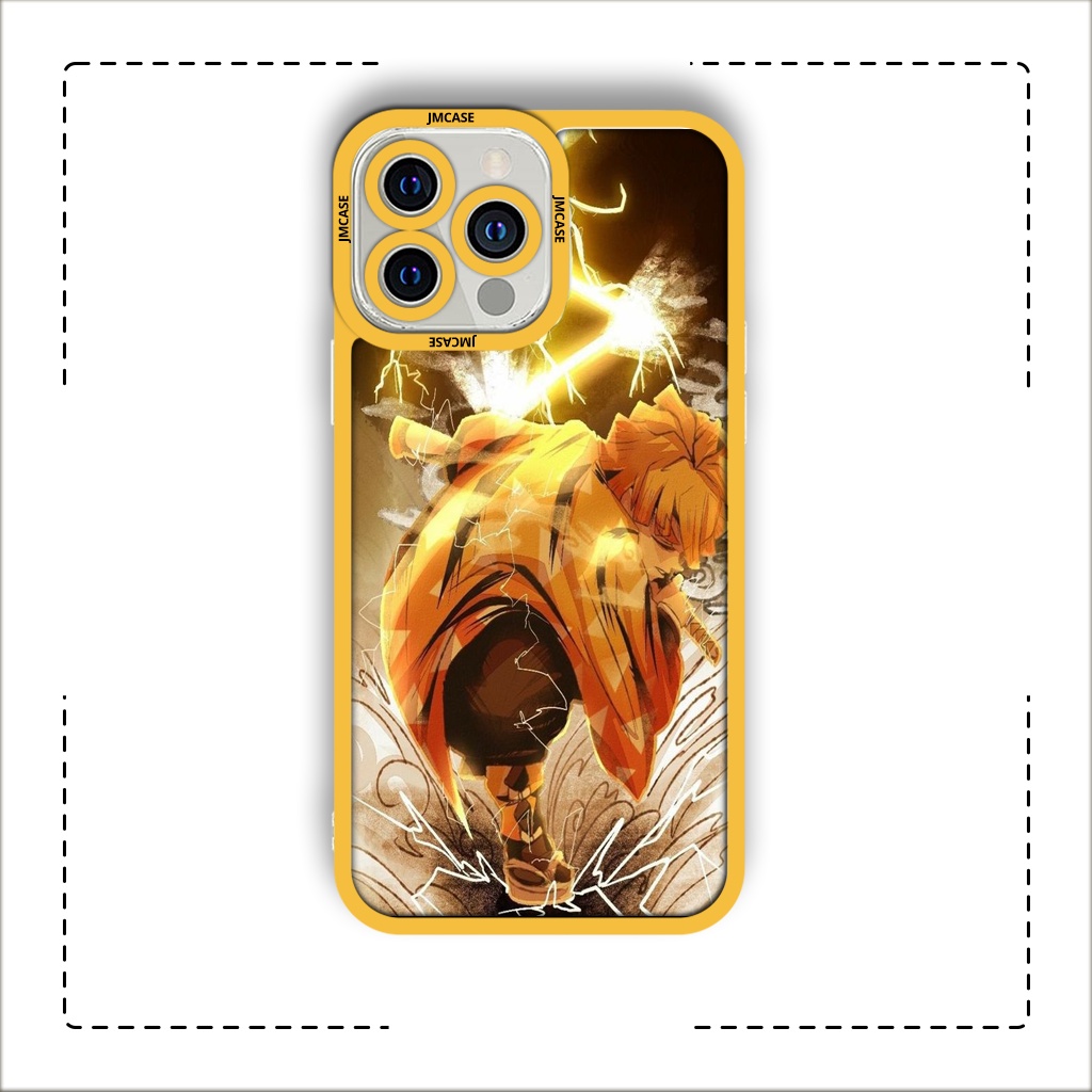 Ốp lưng iphone cạnh vuông JMCase Zenitsu Anime Manga Kimetsu No Yaiba 7/7plus/8/8plus/x/xs/11/12/pro/max/plus/promax