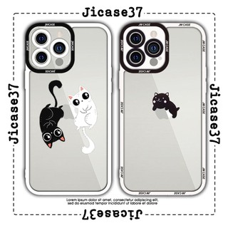 Ốp lưng iphone cạnh vuông JM Case Mèo đen trong suốt 6plus/6s/6splus/7/7plus/8/8plus/x/xs/11/12/pro/max/plus/promax