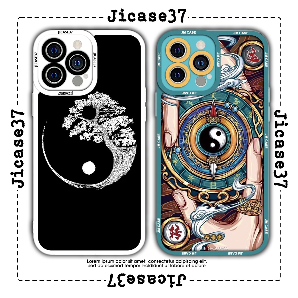 Ốp lưng iphone cạnh vuông JM CASE la bàn âm dương đẹp 6plus/6s/6splus/7/7plus/8/8plus/x/xs/11/12/pro/max/plus/promax