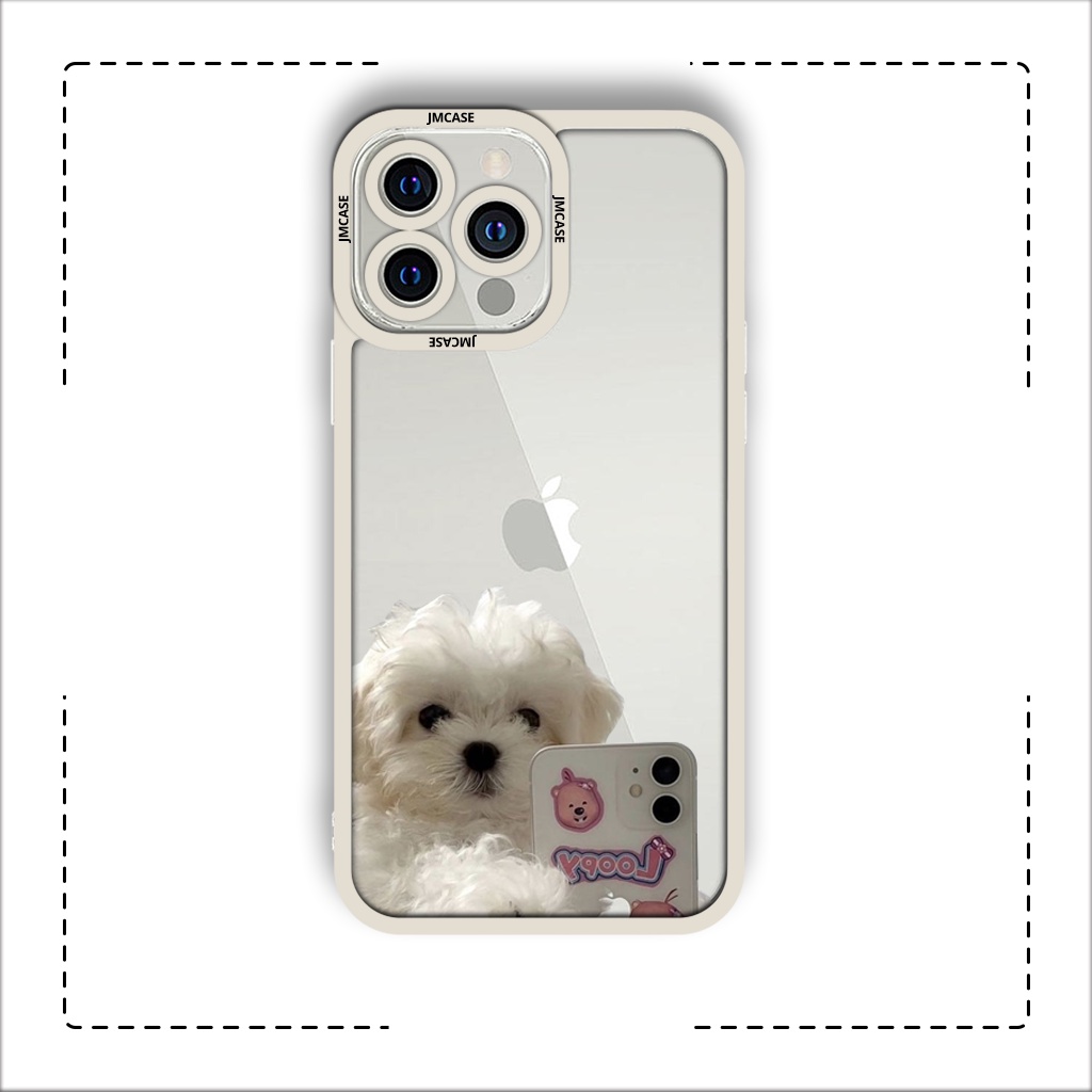 Ốp lưng iphone cạnh vuông JM Case Akita Selfie cute 6plus/6s/6splus/7/7plus/8/8plus/x/xs/11/12/pro/max/plus/promax