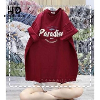 Áo Phông Tay Lỡ Thun 3158 Cotton Khô Form Rộng Unisex Nam Nữ In Hình Paradise