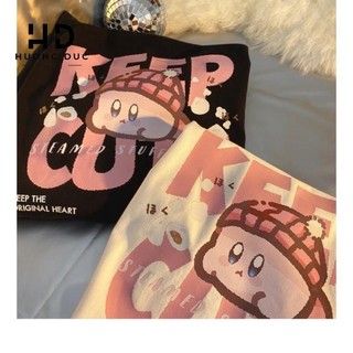 Áo phông cotton khô 3158 form rộng tay lỡ unisex KEEPCUTE