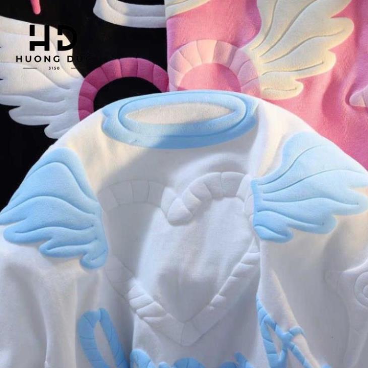 Áo Thun Form Rộng Nam Nữ Unisex In Nổi Hình Angel