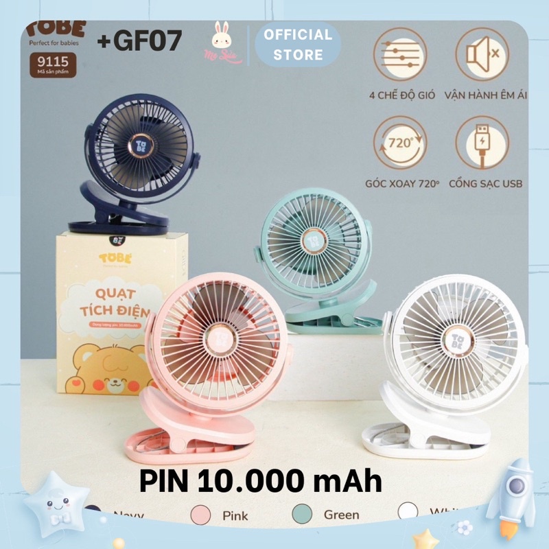 Quạt tích điện Mini ToBe Pin 10.000mAh