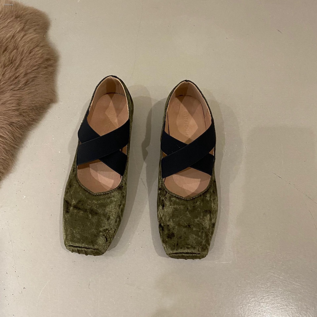 Giày Búp Bê Gót Dày Mũi Vuông Đế Mềm Phong Cách retro Pháp Thời Trang Mùa Xuân 2023