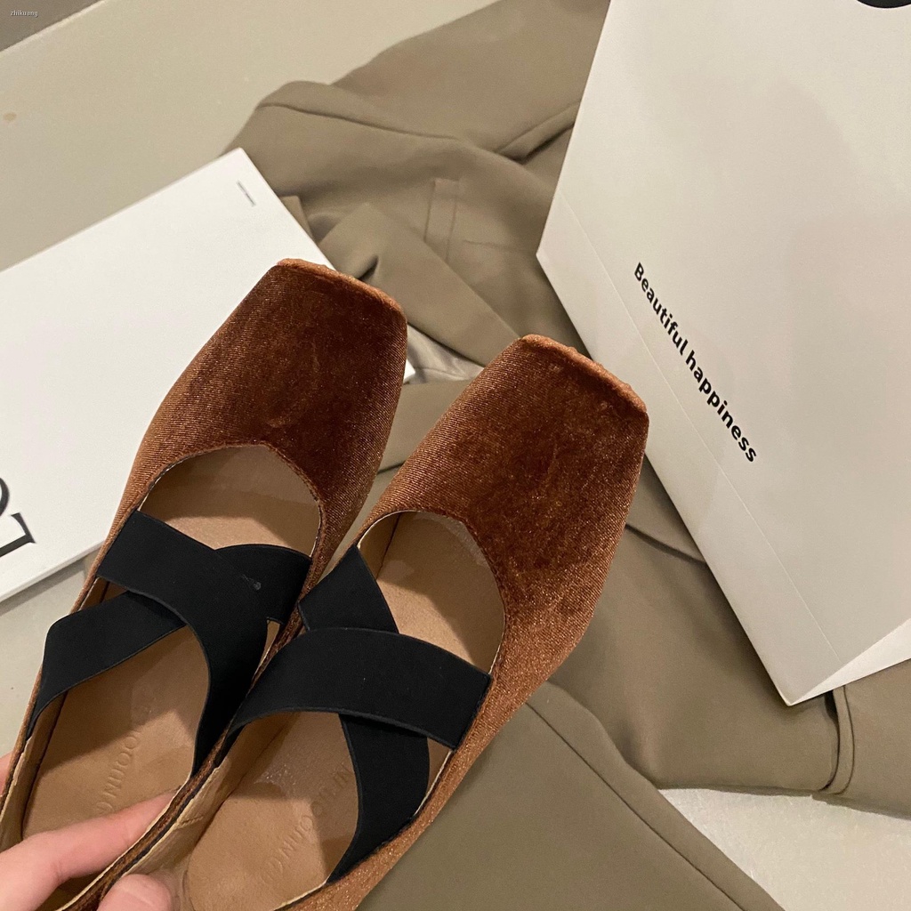 Giày Búp Bê Gót Dày Mũi Vuông Đế Mềm Phong Cách retro Pháp Thời Trang Mùa Xuân 2023