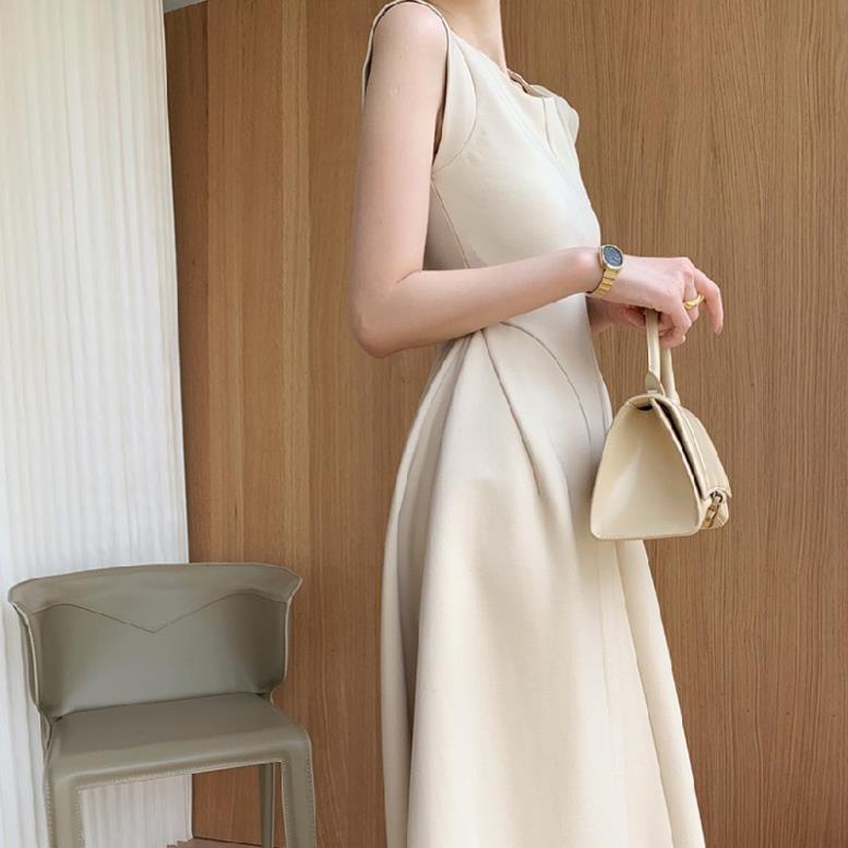 Váy Đầm Không Tay Cao Cấp Chiết Eo Thiết Kế Thanh Lịch Sang Trọng Phong Cách Hepburn Mùa Hè 2023 TT5