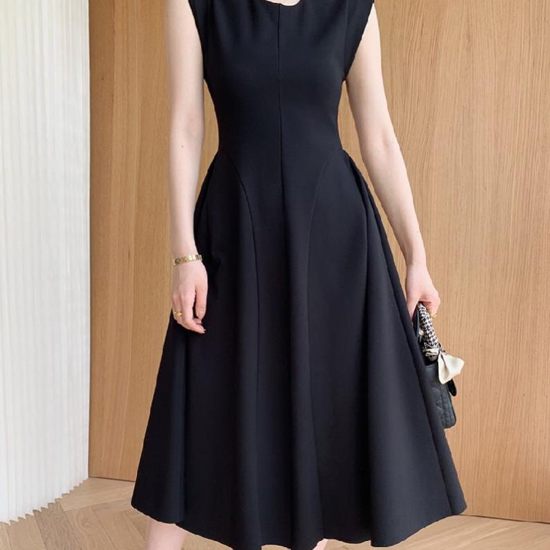 Váy Đầm Không Tay Cao Cấp Chiết Eo Thiết Kế Thanh Lịch Sang Trọng Phong Cách Hepburn Mùa Hè 2023 TT5