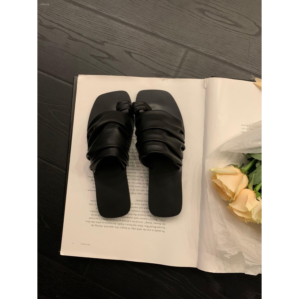 Dép Sandal Mũi Vuông Xếp Ly Thời Trang Mùa Hè Hàng Mới 2023 Phong Cách Hàn Quốc Dành Cho Bạn Nữ