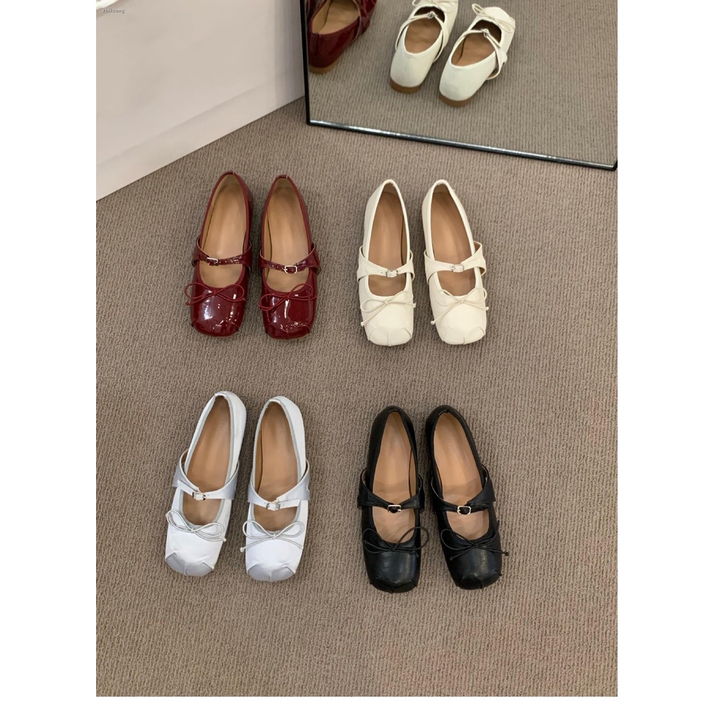 Giày Búp Bê Đế Mềm Miệng Nông Đính Nơ Kiểu Hàn Quốc Thời Trang Mùa Hè 2023