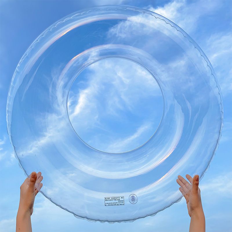 Phao Bơi Tròn Trong Suốt Dày Dặn Có Lông Vũ Dành Cho Trẻ Em Và Người Lớn