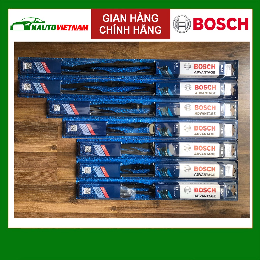 Gạt mưa Daihatsu Terios 2003-2008 Bosch ADVANTAGE BA xương sắt hàng chính hãng 18inch 22inch - Bộ 2 cái