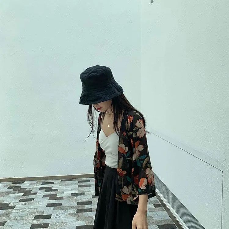 Jiashucheng Áo Sơ Mi Chiffon Tay Ngắn Chống Nắng Dáng Rộng Thoáng Khí In Họa Tiết Phong Cách Nhật Bản Thời Trang Xuân Thu Cho Nữ