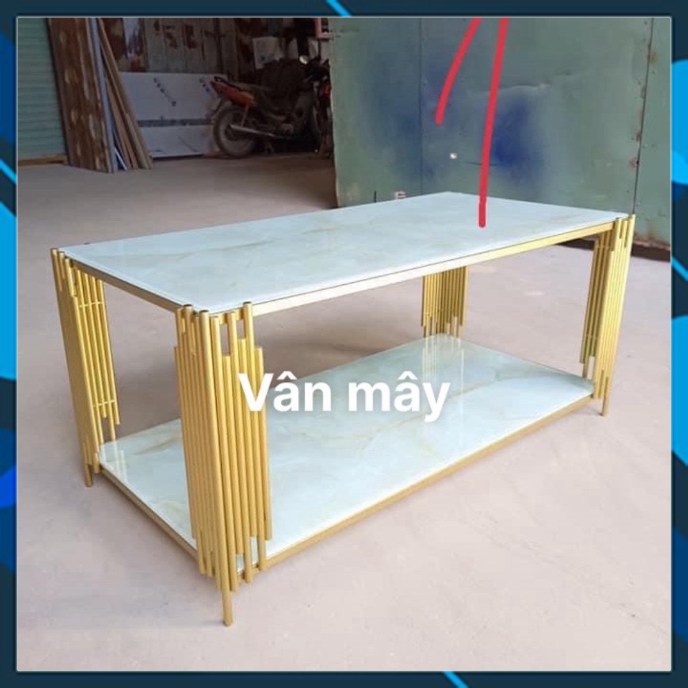 [siêu sale] -  Bàn trà hình chữ nhật, bàn sofa hai Mặt Kính cường lực chống va đập Chống xây sát - Khung sắt sơn tĩnh đi | BigBuy360 - bigbuy360.vn