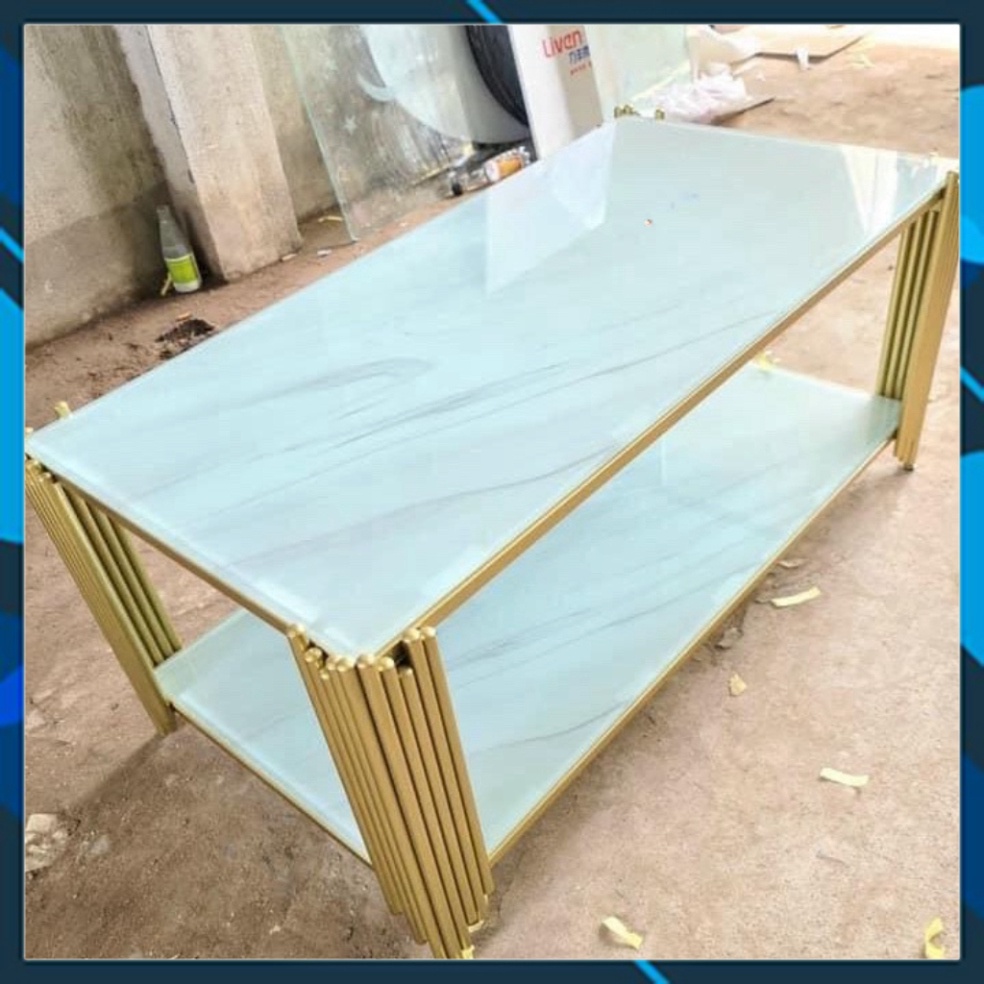 [siêu sale] -  Bàn trà hình chữ nhật, bàn sofa hai Mặt Kính cường lực chống va đập Chống xây sát - Khung sắt sơn tĩnh đi | BigBuy360 - bigbuy360.vn