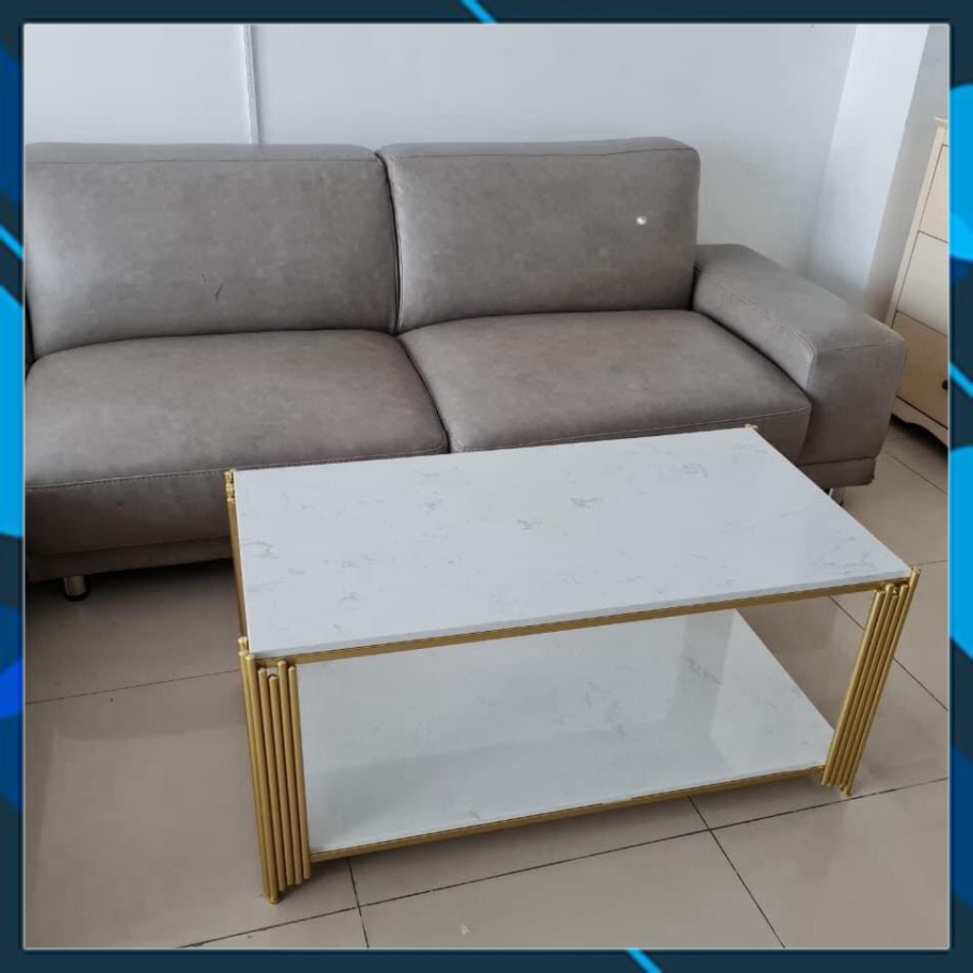 [siêu sale] -  Bàn trà hình chữ nhật, bàn sofa hai Mặt Kính cường lực chống va đập Chống xây sát - Khung sắt sơn tĩnh đi | BigBuy360 - bigbuy360.vn