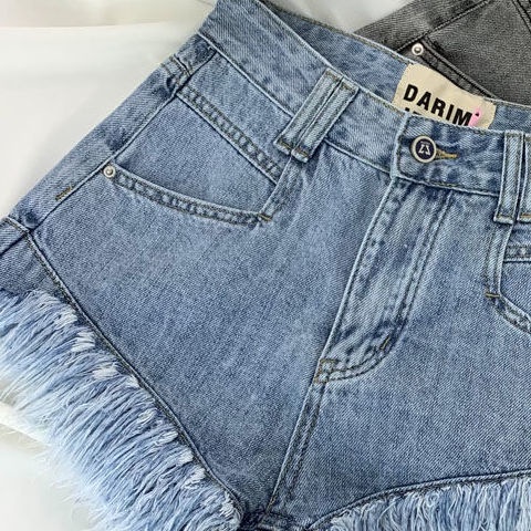 Jiashucheng Quần Short Denim Lưng Cao Dáng Ôm Thời Trang Mùa Hè Mới Cho Nữ