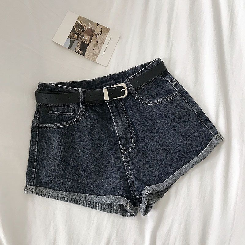 Jiashucheng Quần Short Denim Lưng Cao Ống Rộng Phong Cách Hàn Quốc Thời Trang Mùa Hè Mới Cho Nữ