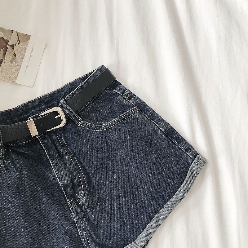 Jiashucheng Quần Short Denim Lưng Cao Ống Rộng Phong Cách Hàn Quốc Thời Trang Mùa Hè Mới Cho Nữ