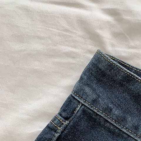 Jiashucheng Chân Váy Denim Ngắn Lưng Cao Dáng Chữ a Rộng Phong Cách Retro Mùa Hè Dễ Phối Đồ Cho Nữ