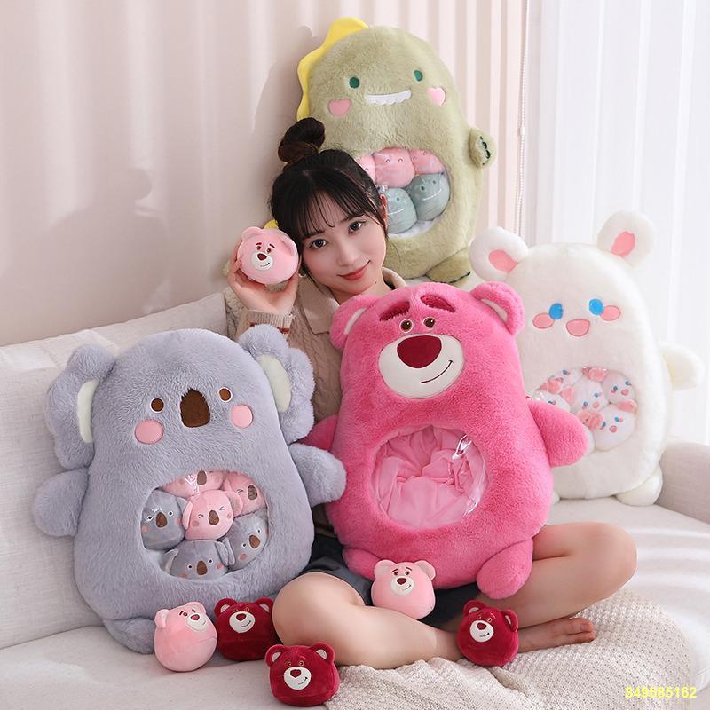 🌈Búp bê gấu thỏ khủng long ăn nhẹ gối búp bê đồ chơi sang trọng