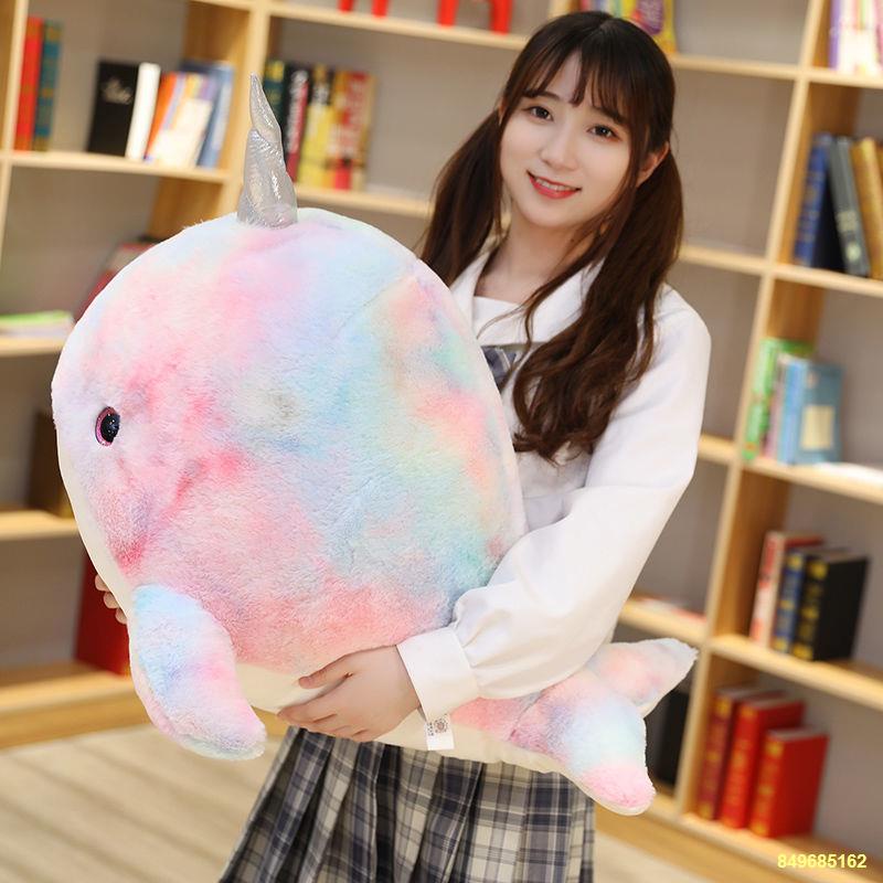 🌈Gối đồ chơi sang trọng cá voi Búp bê cá heo cầu vồng dễ thương