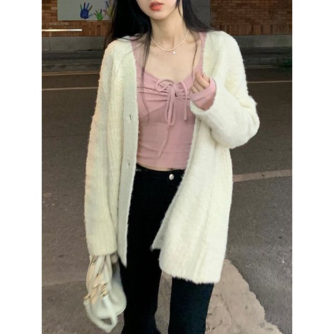 Jiashucheng Áo Thun Cotton Tay Dài Cổ Chữ V Thắt Dây Thời Trang Thu Đông Dành Cho Nữ