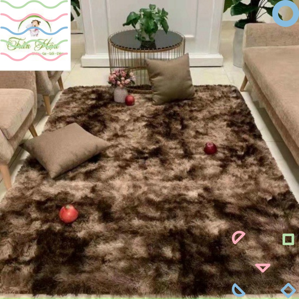 Thảm lông loang, thảm trang trí nhà, lông dày mịn loại 1 Thảm trải sàn phòng khách cao cấp đầy đủ kích thước