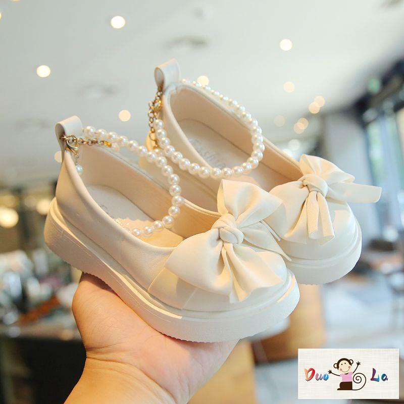Giày Búp Bê Da Đế Mềm Thoáng Khí Đính Nơ Xinh Xắn Hợp Thời Trang Hè Thu 2023 Cho Bé Gái