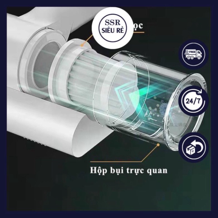 Máy hút bụi giường nệm - máy hút bụi mini không dây sạc pin có tia UV khử khuẩn