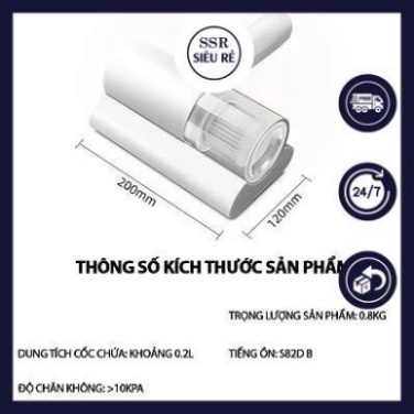 Máy hút bụi giường nệm - máy hút bụi mini không dây sạc pin có tia UV khử khuẩn