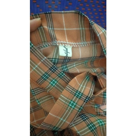 Đầm dài tay sọc cam size S