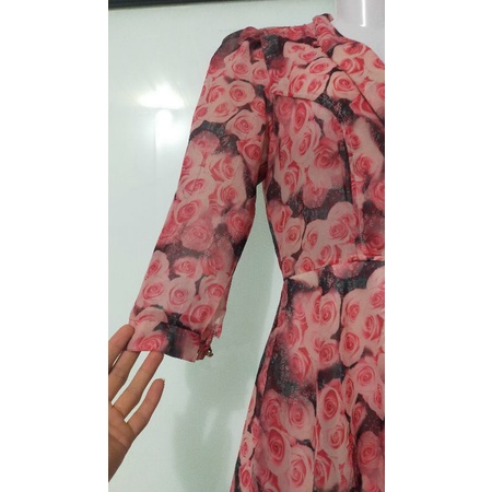 Đầm hoa đỏ size S