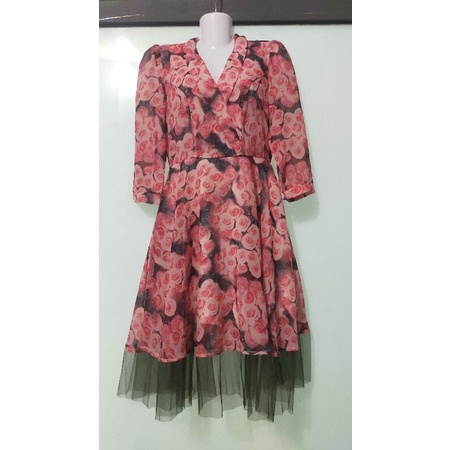 Đầm hoa đỏ size S