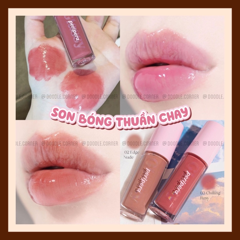 [01-06] Son bóng thuần chay Peripera Ink Glasting Lip Gloss