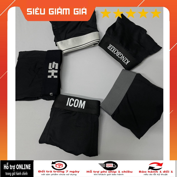Hộp quần lót nam thun lạnh cao cấp, quần sịp đùi cao cấp thun lạnh FULL đen [Lẻ ngẫu nhiên]