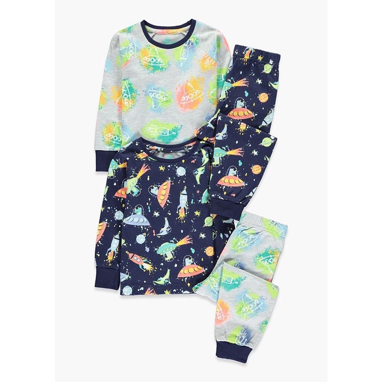 Bộ cotton Matalan nhiều hình ô tô / tên lửa BT size 9m - 5y