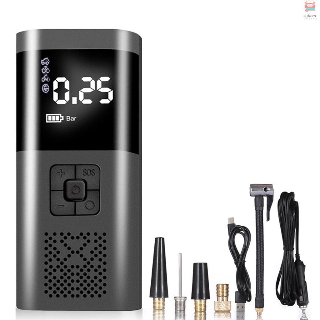 Máy Bơm Hơi Lốp 6000mah  Xe Hơi / Xe Máy / Xe Đạp Điện Không Dây Đa Năng