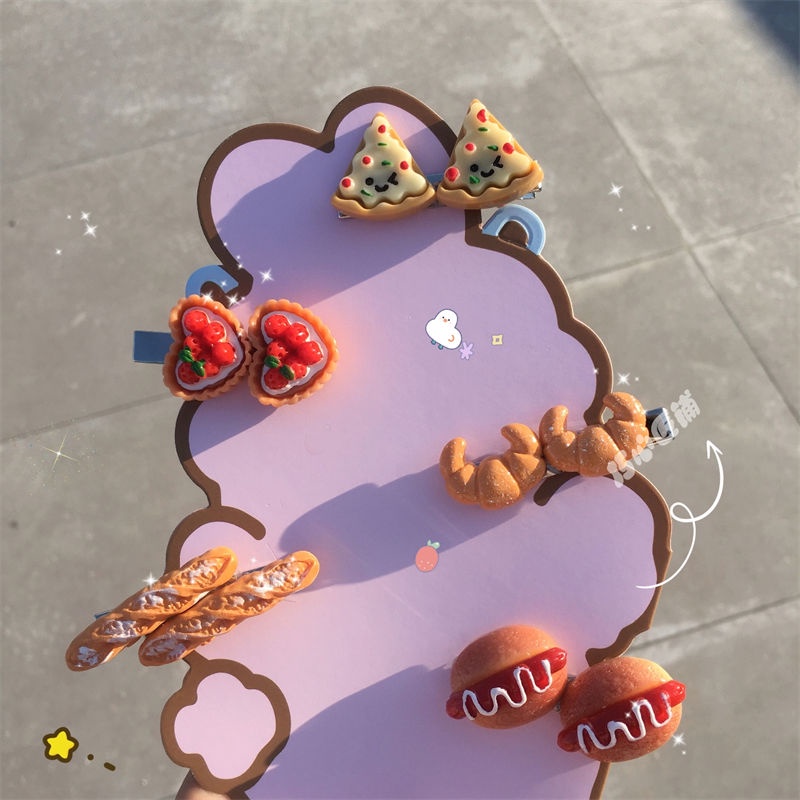 Kẹp Tóc Hình Bánh Quy / Tráng Miệng Hoạt Hình Dễ Thương Cho Bé Gái