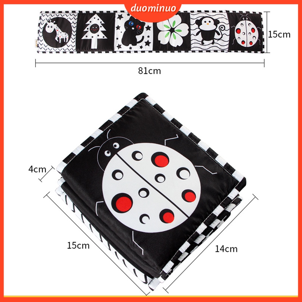 Sách Vải Mềm Họa Tiết Hoạt Hình Màu Trắng Đen Phát Triển Trí Thông Minh Cho Bé