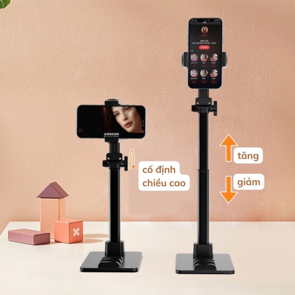 Giá Đỡ Điện Thoại, Máy Tính Bảng, Tablet Tăng Giảm Chiều Cao - Kệ điện thoại xoay 360 độ hợp kim nhôm