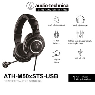 Tai nghe chụp tai audio technica ath-m50xsts-usb streaming headset - hàng chính hãng