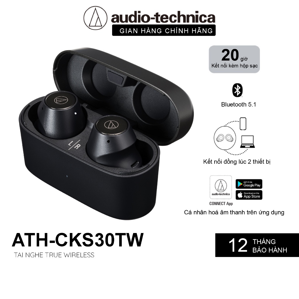 Tai nghe True Wireles Audio-Technica ATH-CKS30TW - Hàng Chính Hãng